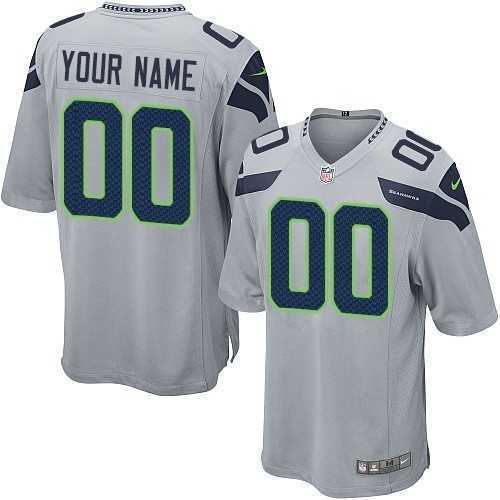 Customized Men Seattle Seahawks Gray Team Color Nike Game Stitched Jersey,We sell and wholesale Customized Men Seattle Seahawks Gray Team Color Nike Game Stitched Jersey on line form chian!